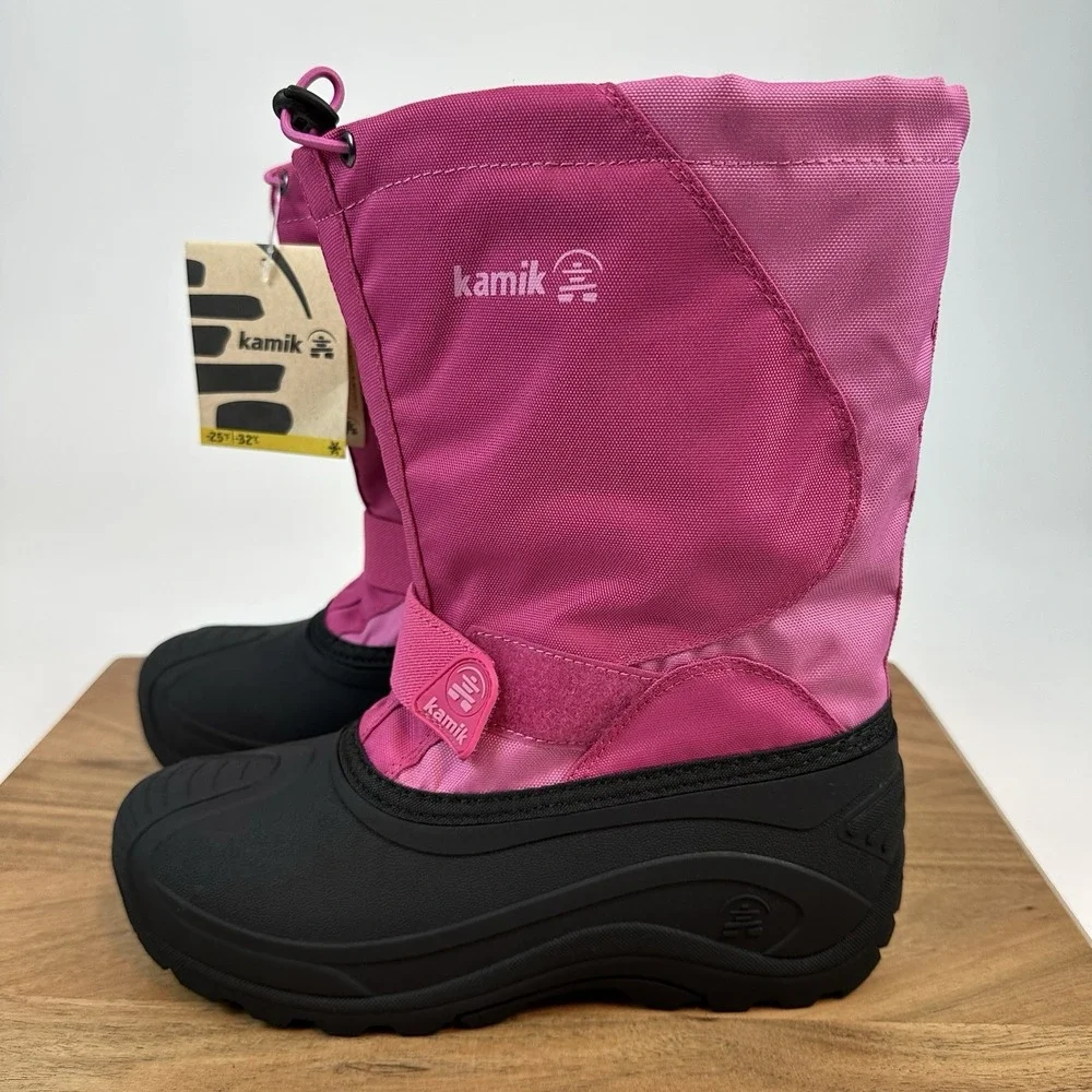 New Big Kids Kamik Snowfox Insulated Winter‎ Waterproof Snow Boots SZ 6 Y